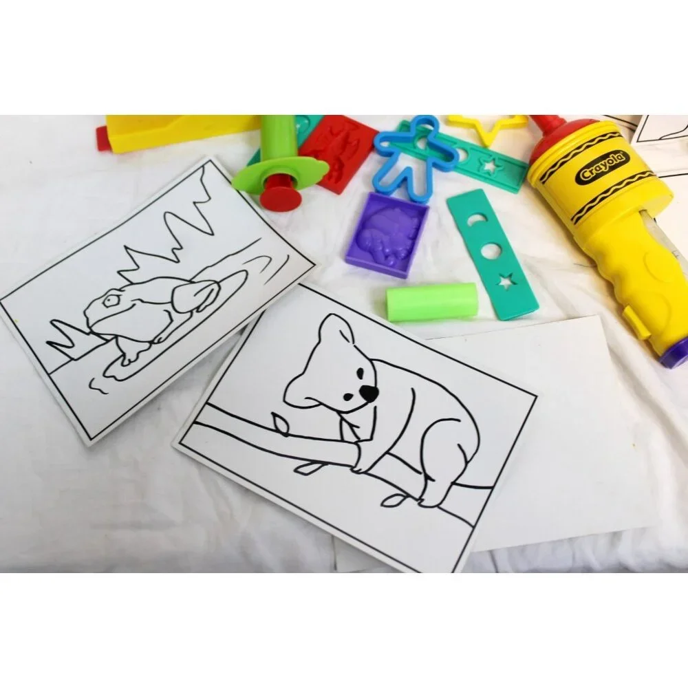 Large Play-Doh Canister 50+ Pcs Crayola Dough Doodler Cutters Molds cans